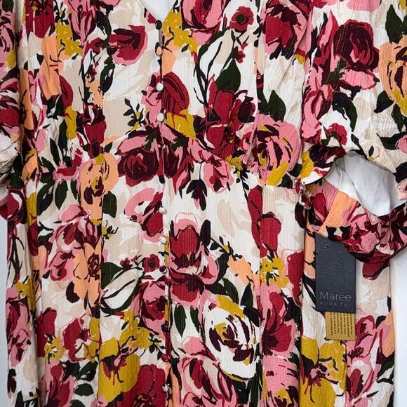 Maree Pour Toi Plus Floral Button Front Maxi Dress Size 26 - Picture 9 of 10
